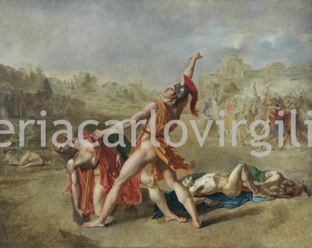 French Painter of the Circle of Barbus of the School of David - The Fight Between Horatii and Curiatii